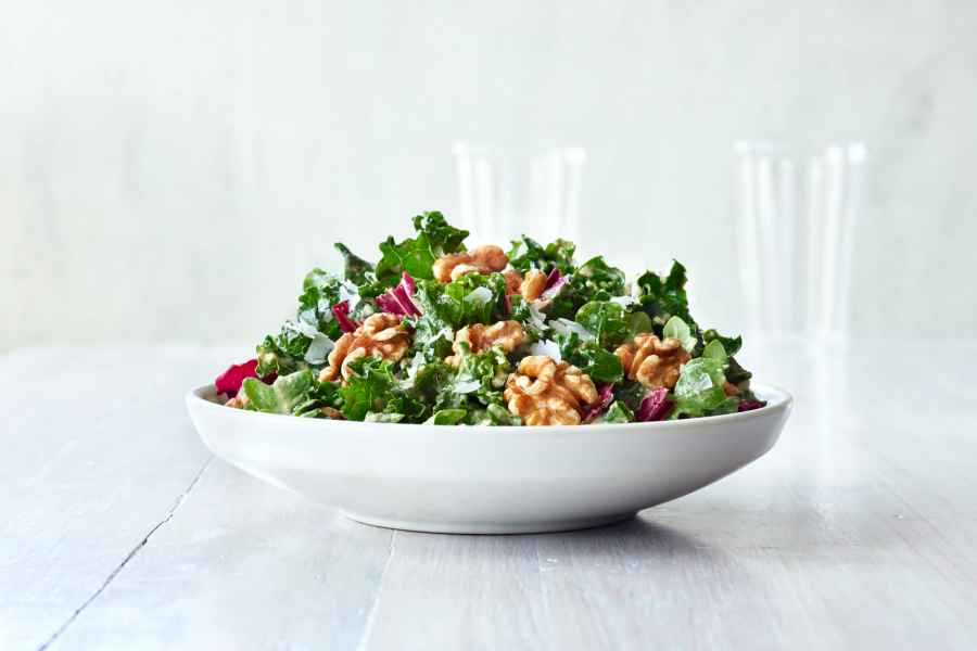 Walnut-Kale Caesar Salad